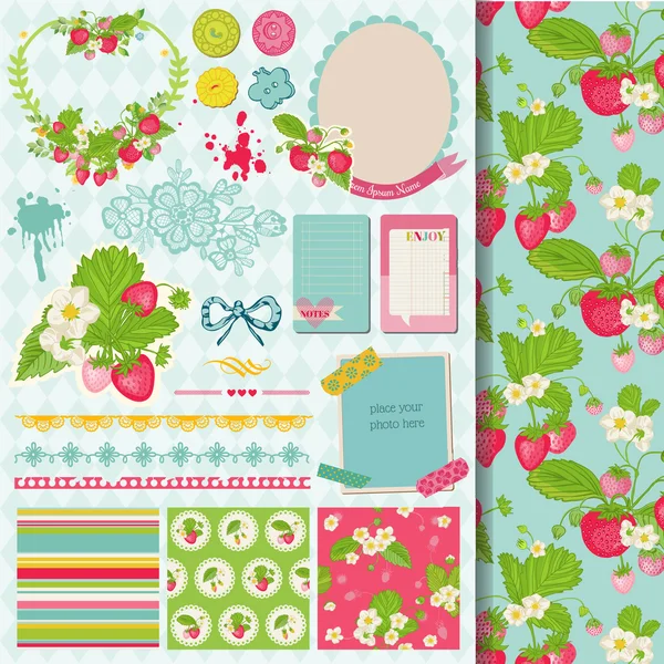 Scrapbook Design Elements - Strawberry Shabby Chic Theme