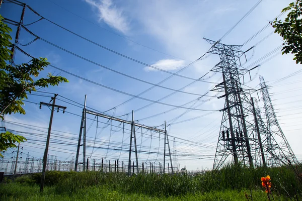 High voltage towers.