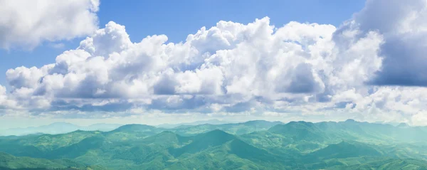 Panorama mountains and clouds