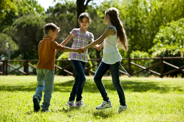 Children playing ring-around-the-rosy