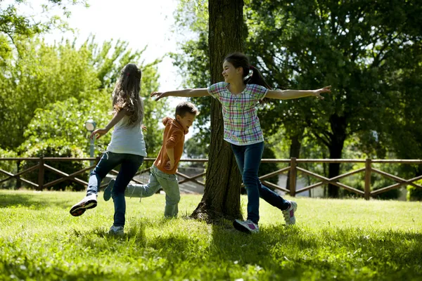 Children playing tag