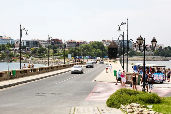 View of city Old Nessebar and sea, Bulgaria