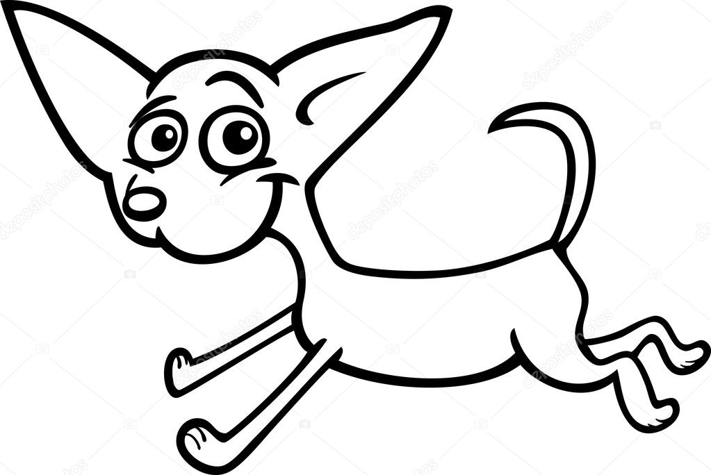 Running chihuahua cartoon for coloring — Stock Vector © izakowski #17143361