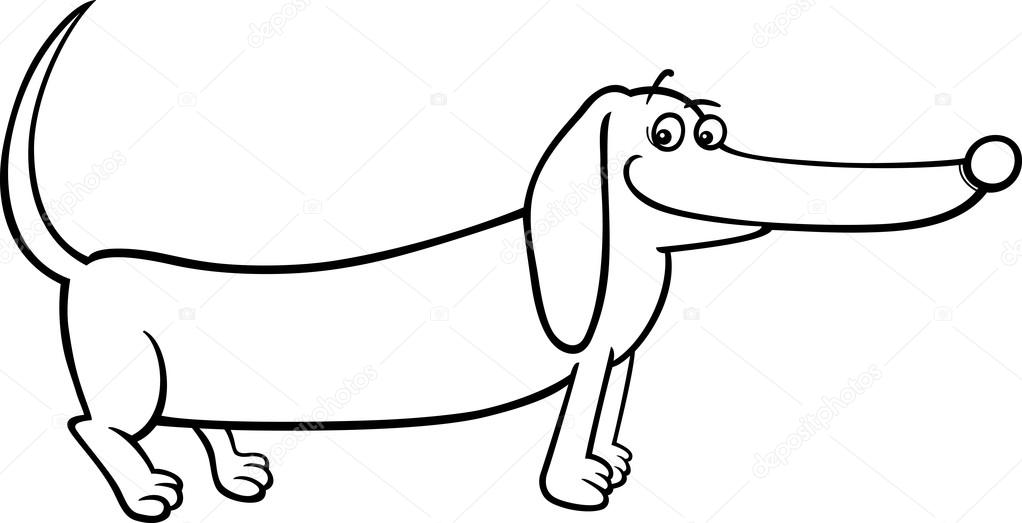dackel hund cartoon zum ausmalen — stockvektor © izakowski