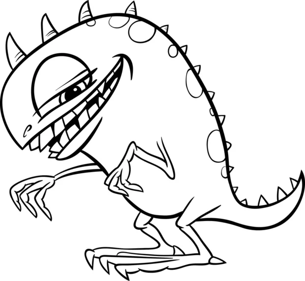 Cartoon Monster Abbildung zum Ausmalen — Stockvektor