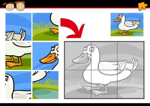 Cartoon duck jigsaw puzzle game