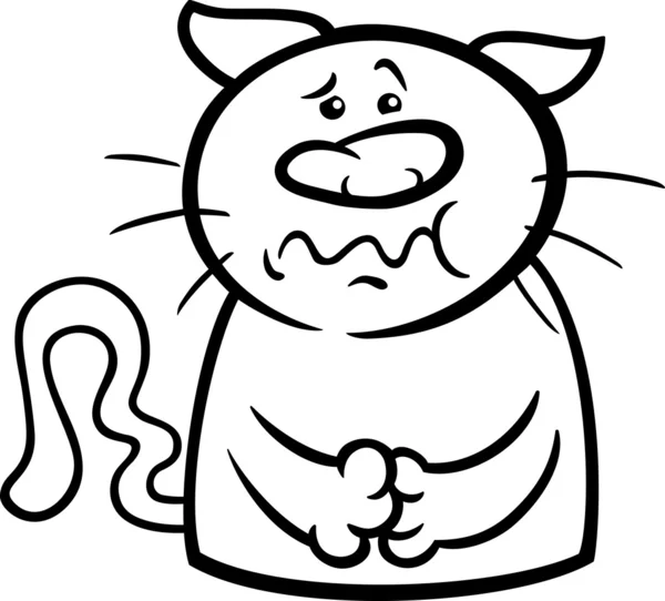 Sick cat cartoon coloring page