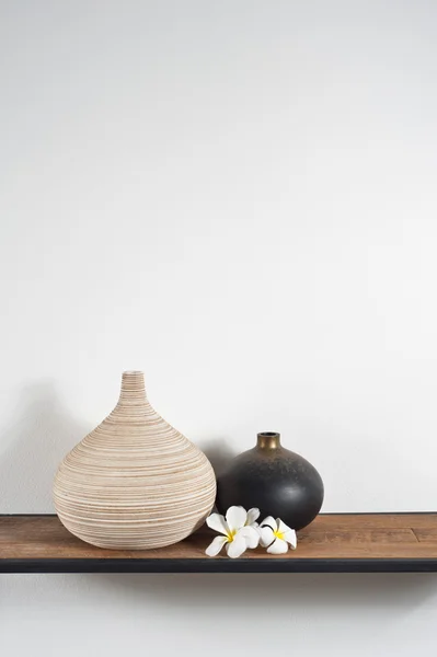 Vases decorated with Frangipani flower