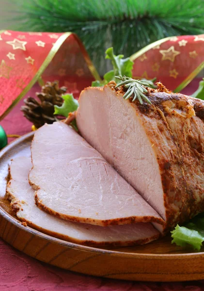 Roast pork with paprika and rosemary for Christmas dinner