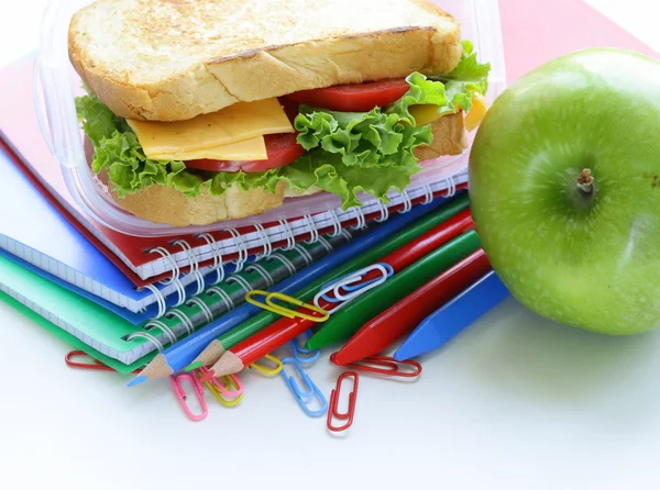 Sandwich with cheese and tomato for a healthy school lunch