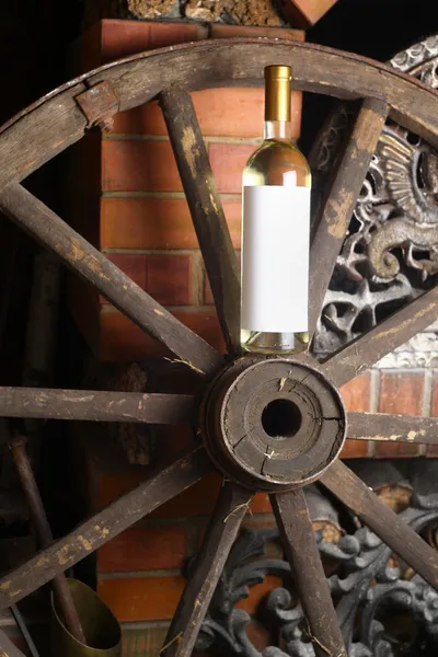 White wine on wooden wheel