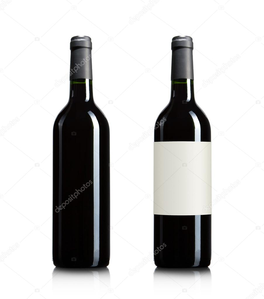 Blank wine bottles - Stock Image