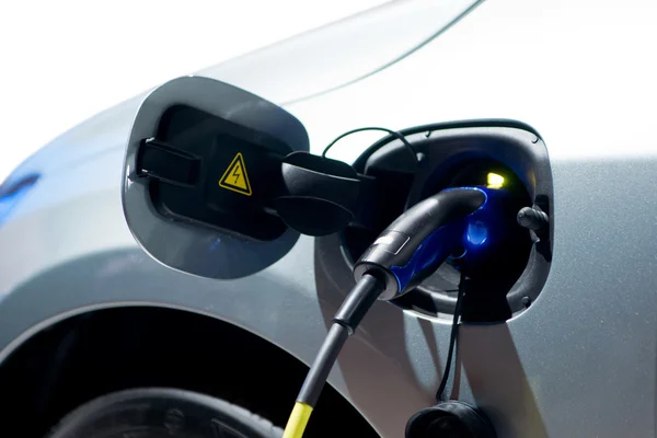 Close up of charging battery of an electric car