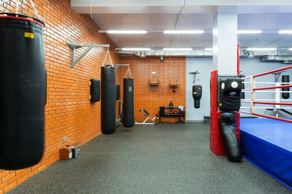 Empty hall for boxing in the gym