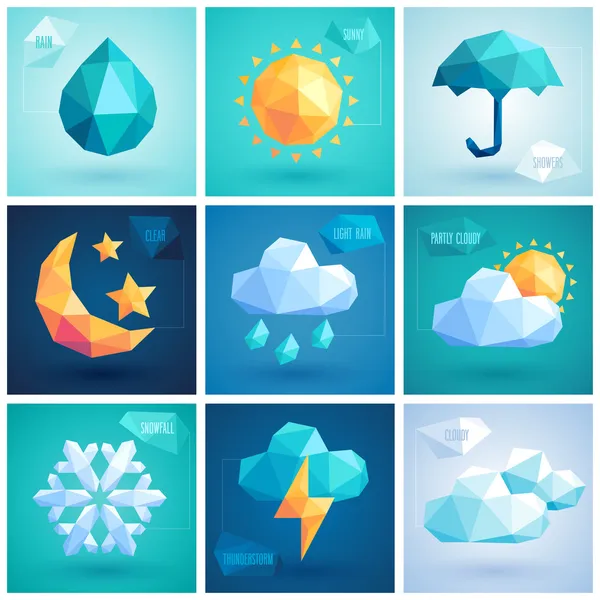 Weather set - geometric icons.