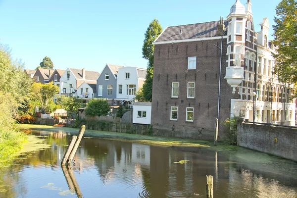 Houses on the river in Dordrecht, Netherlands