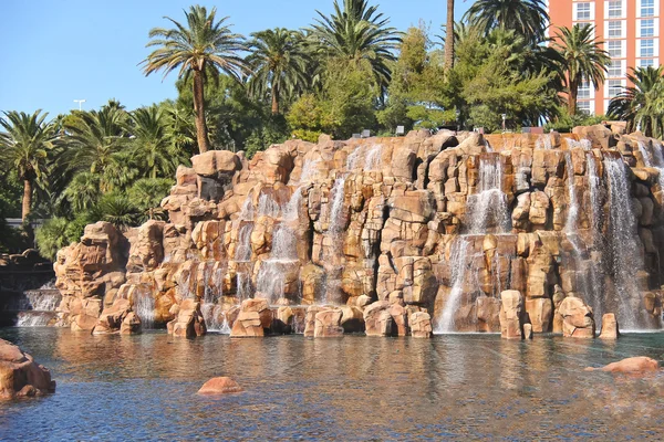 Waterfall at Treasure Island hotel and casino in Las Vegas