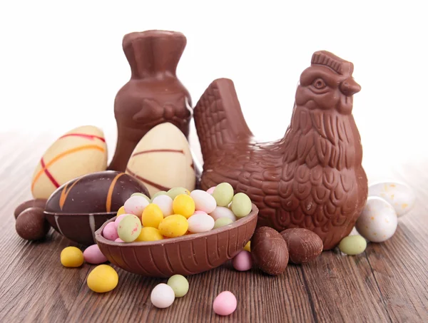 Assortment of easter chocolate eggs