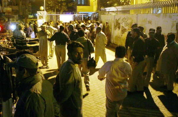 Bomb blast at Aisha Manzil in Karachi