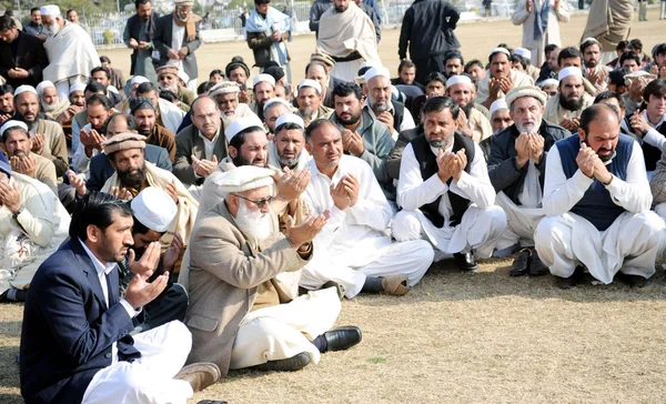 Residents of Bara offer offers Dua (Prayer) for the eighteen , who were killed in tribal region Bara