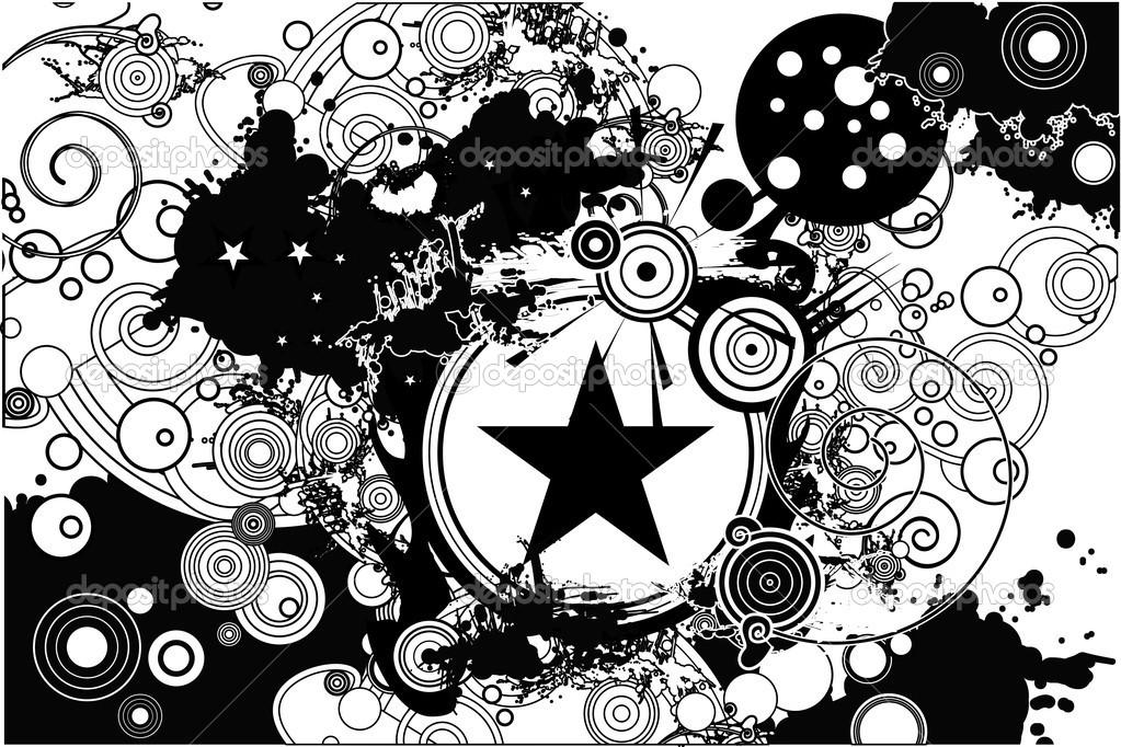 Patrón de diseño vectorial con estrellas, árbol, sol, manchas y ... Désign sol Diseño