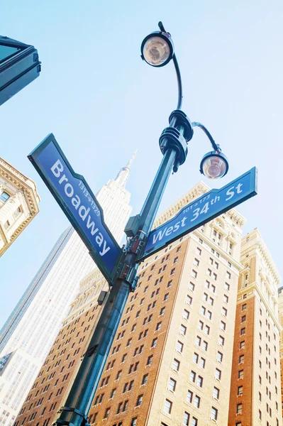 Broadway sign and Empire State building