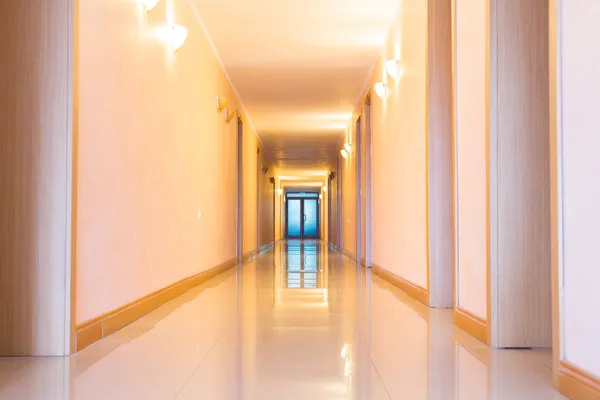 Empty hotel hallway