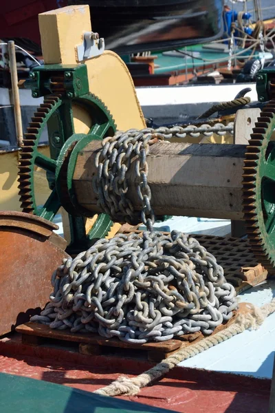 Anchor chain on boat
