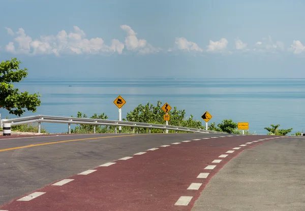 Bicycle lane on curve road