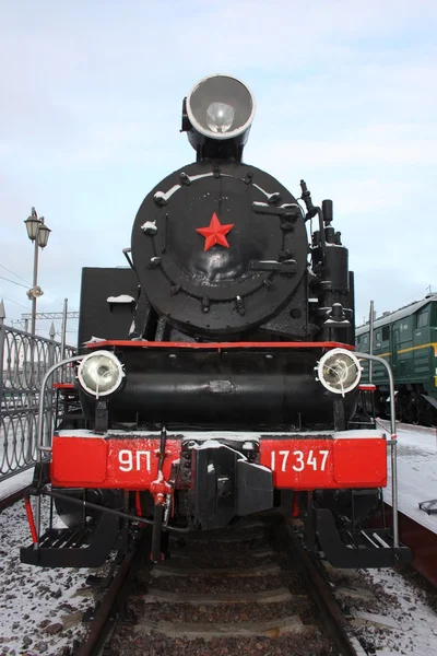 Old locomotive. Model 9P-17347. It is made in 1953.