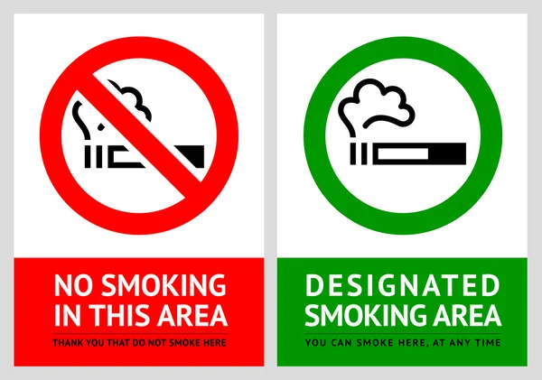 No smoking and Smoking area labels - Set 10
