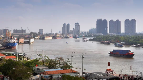 Saigon River in Early Morning, Vietnam.