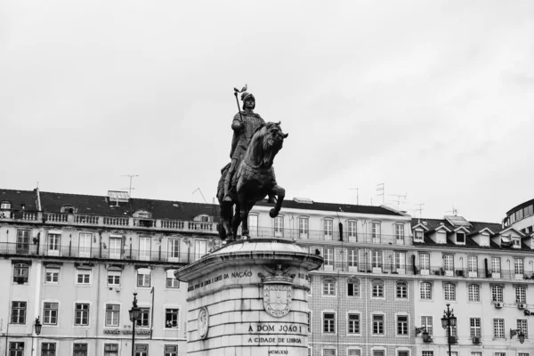 Portugal, Lisbon, John 1st of Portugal Statue in Da Figueira Square (Praca da Figueira)