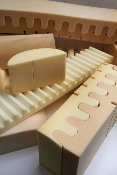 Italy, foam rubber shapes in a foam rubber factory