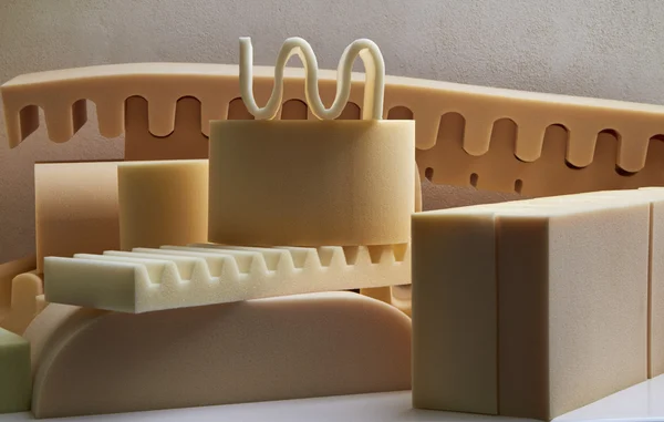 Italy, foam rubber shapes in a foam rubber factory
