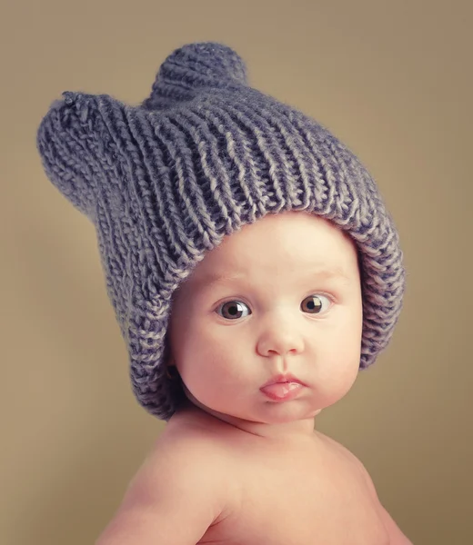 Baby girl with funny hat