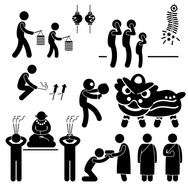 Chinese Asian China Religion Culture Tradition Stick Figure Pictogram Icon