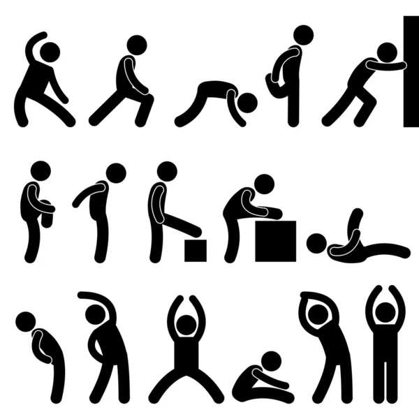 Man Athletic Exercise Stretching Symbol Pictogram Icon