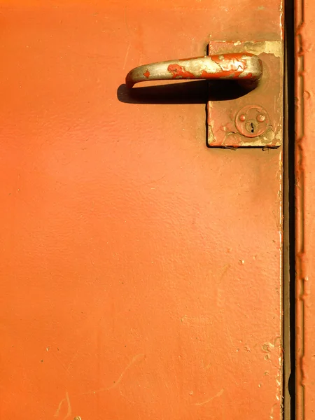 Orange door decay, Metal background