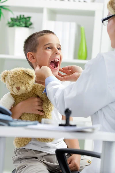 Say aaah - little boy at the doctor