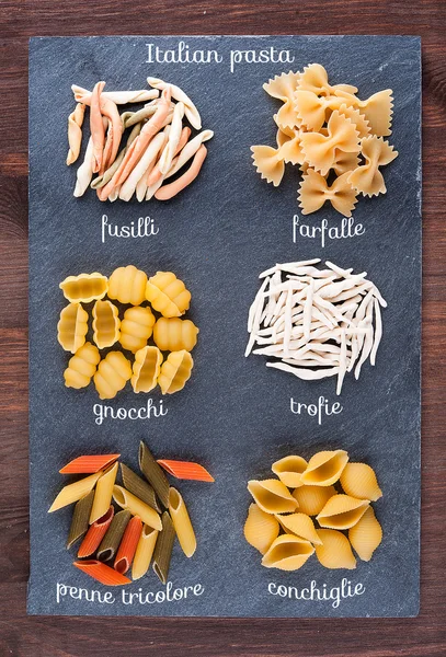 Set of traditional Italian pasta