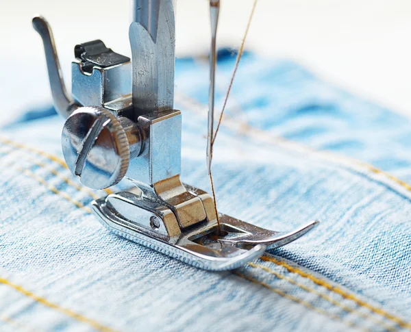 Sewing machine and jeans fabric