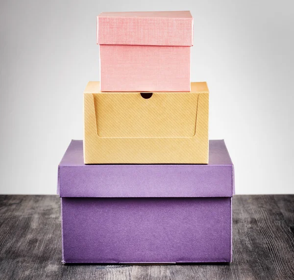 Colorful package box on a table