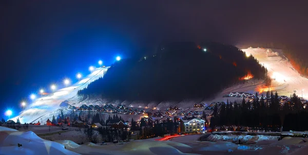 Ski resort at night