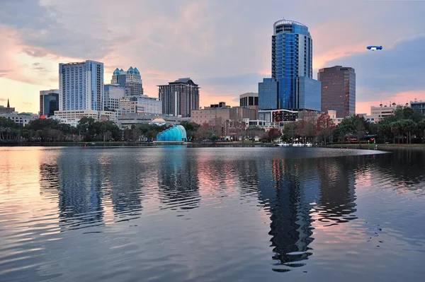 Orlando sunset over Lake Eola