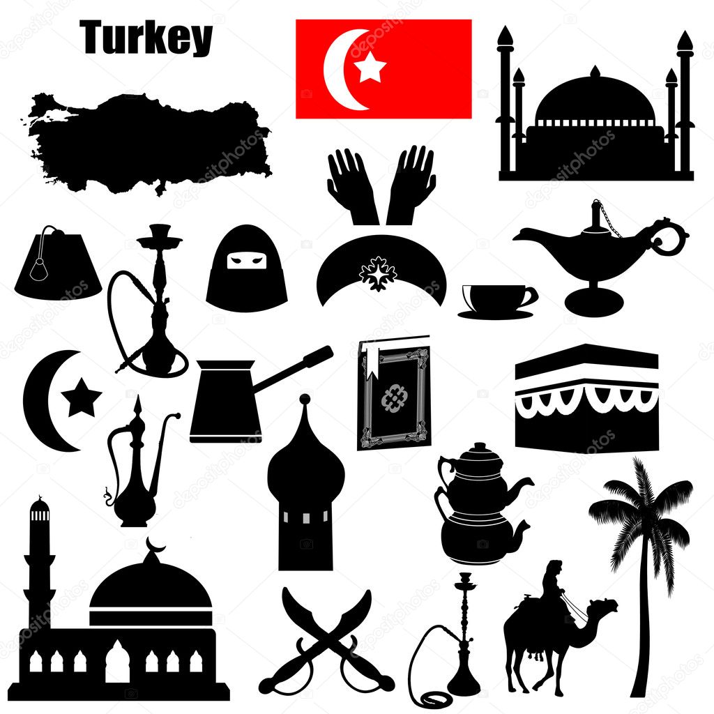Turkey symbols — Stock Vector © roxanabalint 23546529