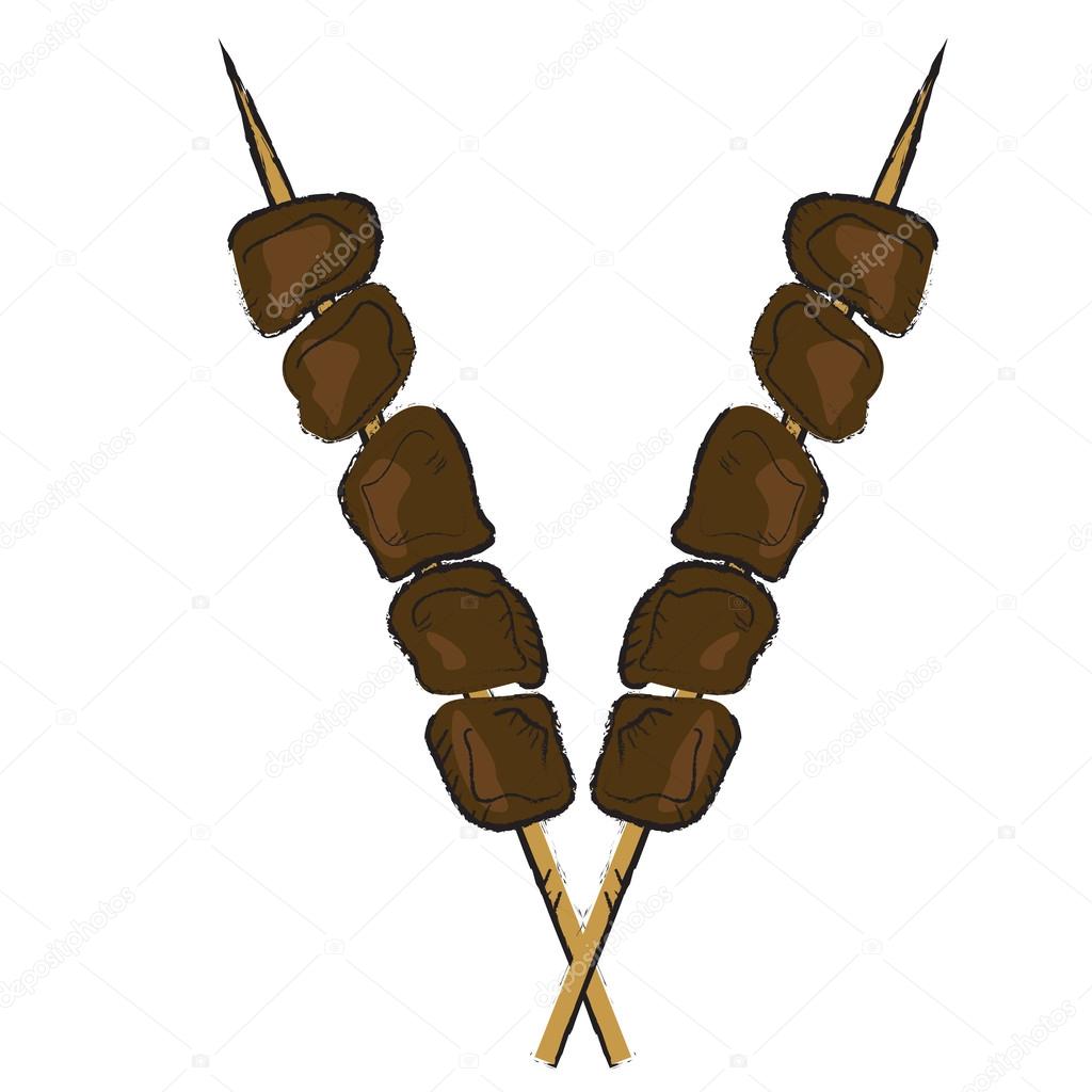 Skewer hand drawn — Stock Vector © roxanabalint 27987293