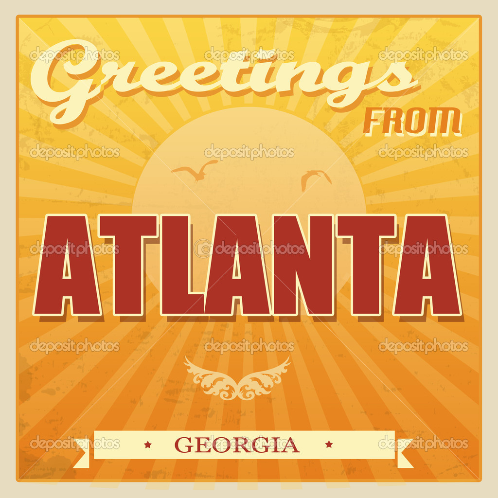 Vintage Atlanta, poster — Stock Vector © roxanabalint 31926485