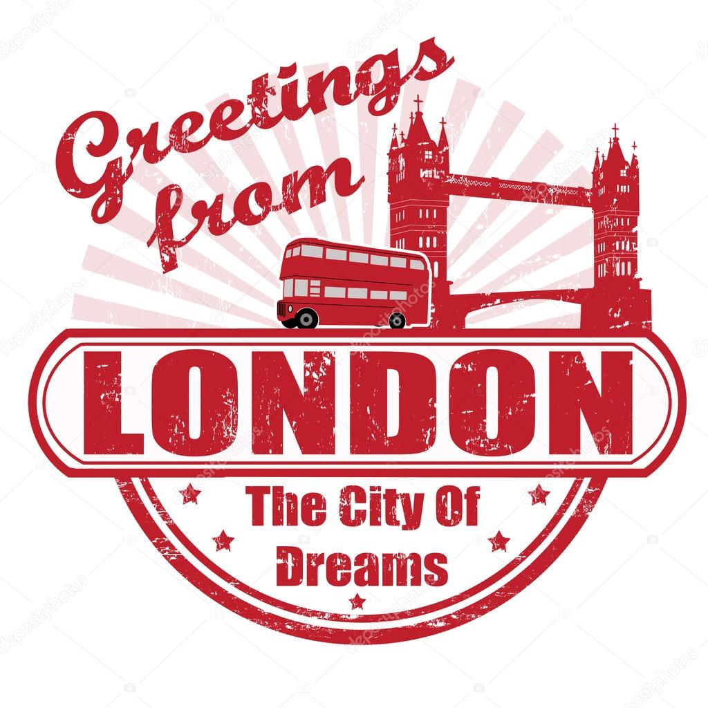 Greetings from London stamp — Stock Vector © roxanabalint 33168791