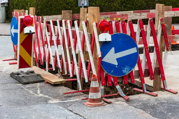 Road construction site